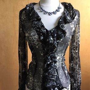 Anne Fontaine silk ruffled blouse